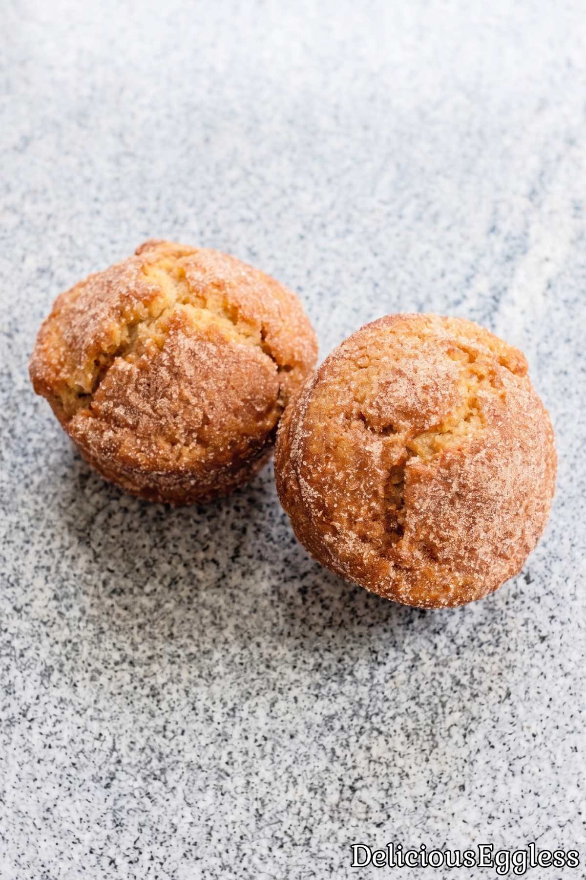 Easy eggless cinnamon sugar donut muffins