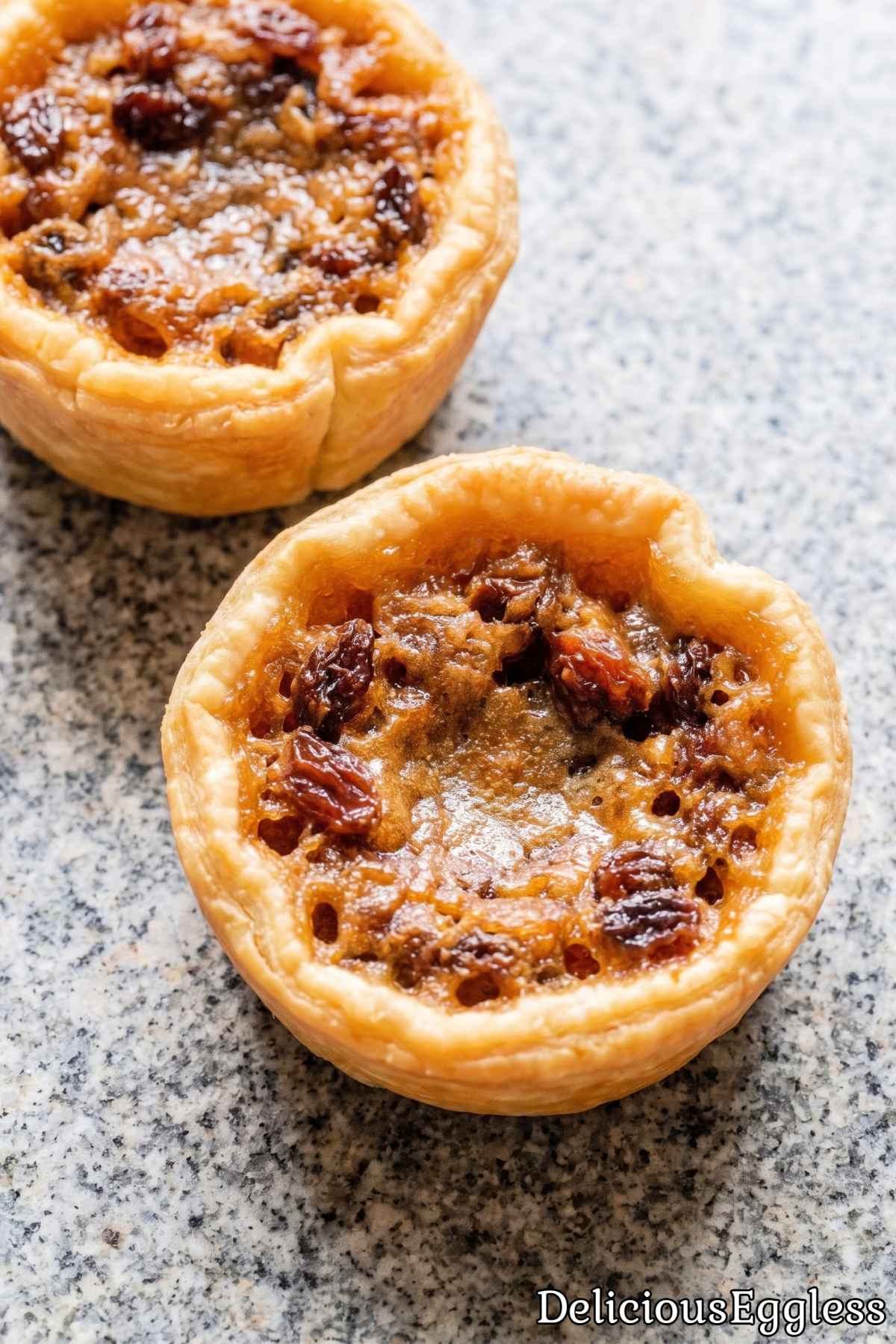 Warm homemade eggless butter tarts