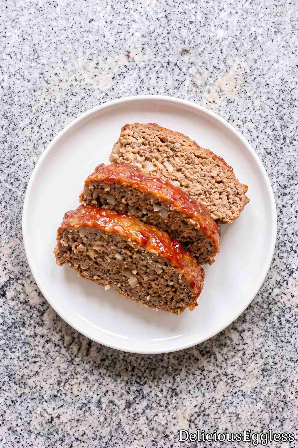 Warm homemade eggless glazed meatloaf