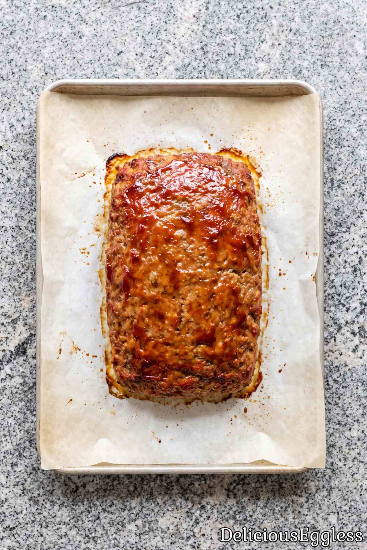 Easy baked eggless glazed meatloaf