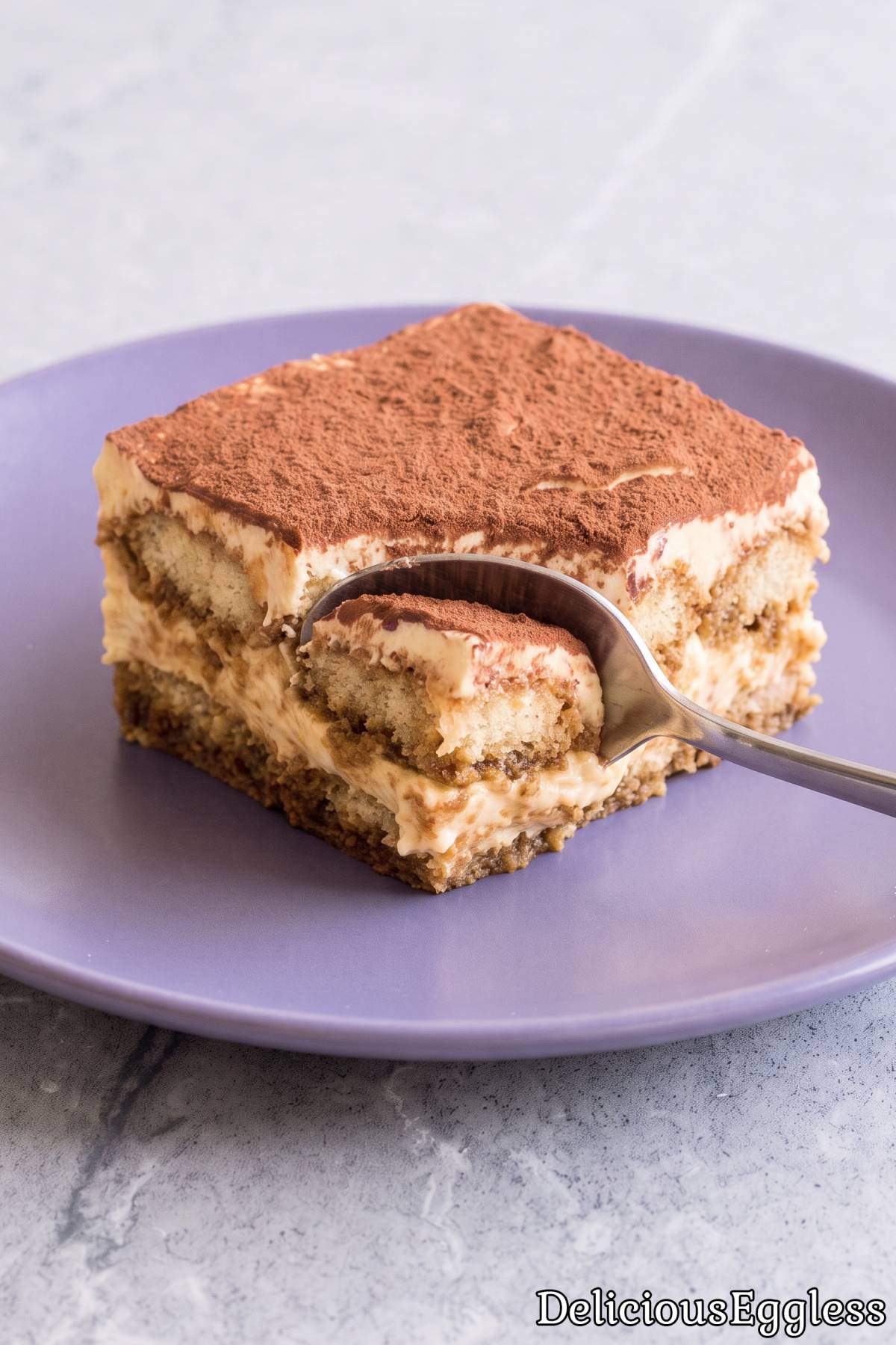 Simple homemade eggless Italian tiramisu