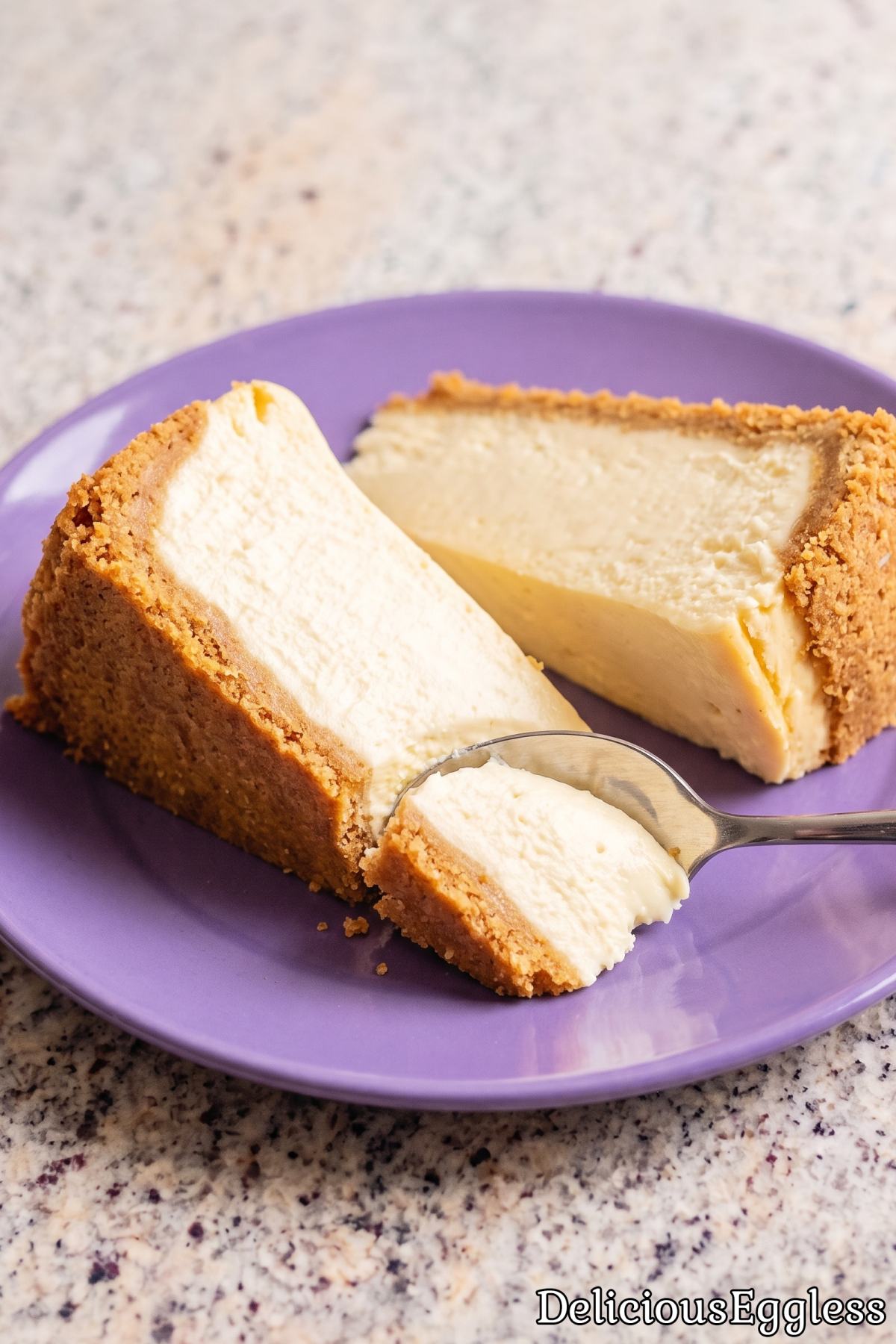 Baked eggless New York style cheesecake