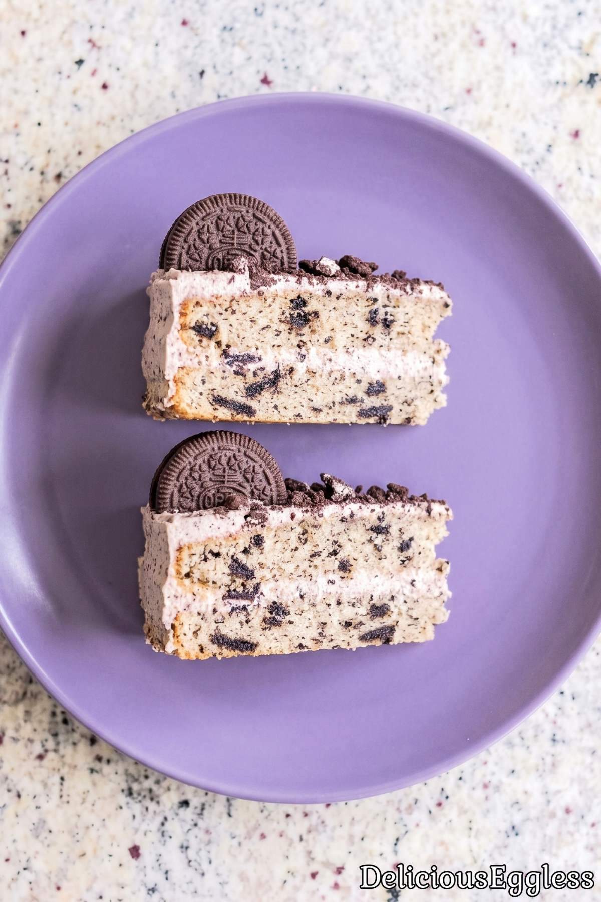 Homemade eggless cookies and cream cake