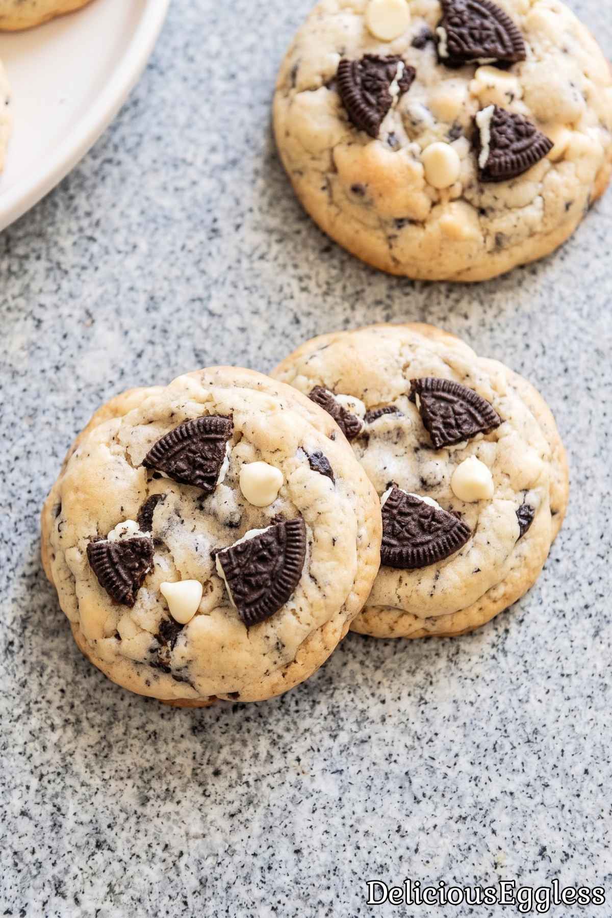 Chewy egg free cookies packed with cream crumbs