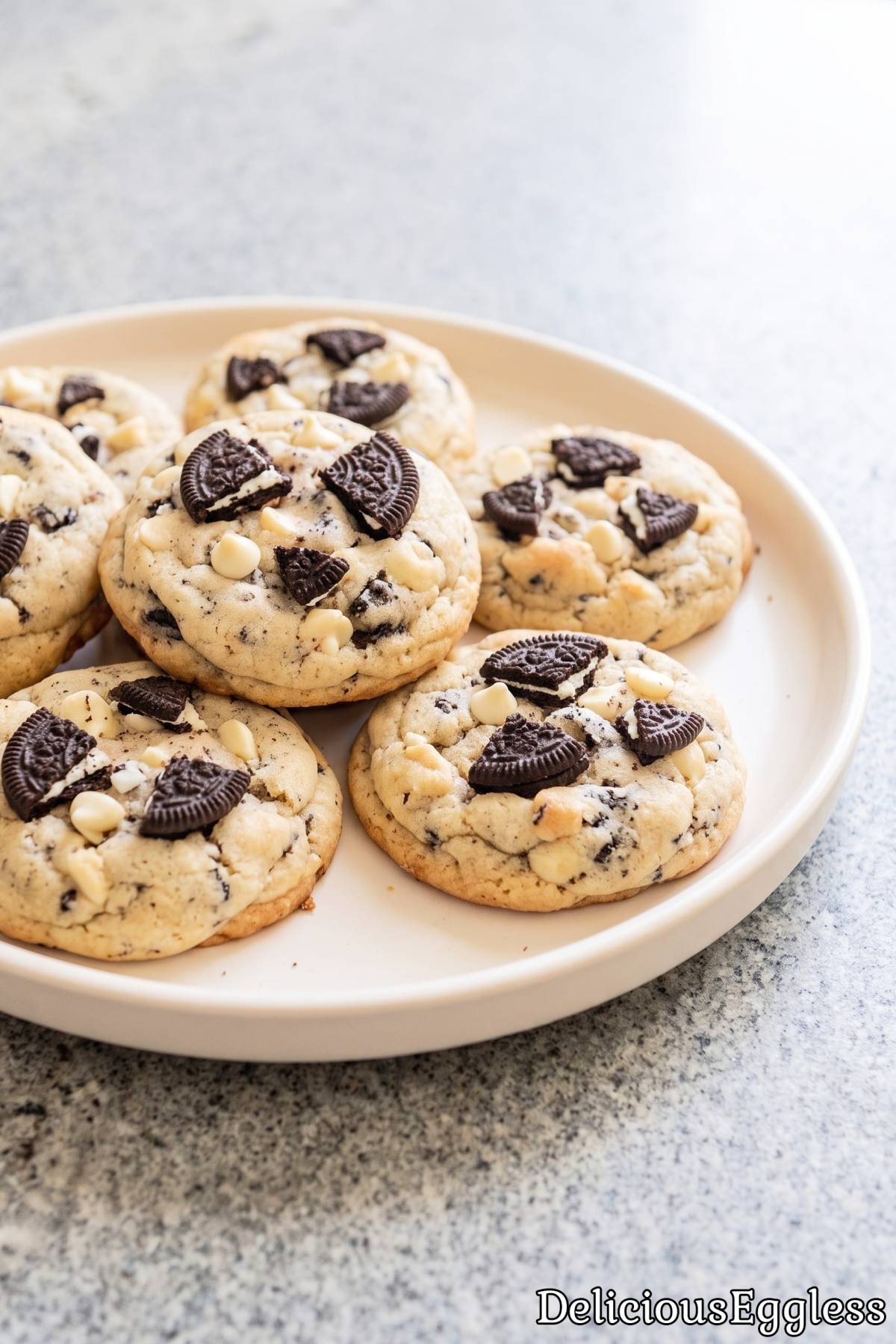 Sweet eggless oreo style cookies on cooling rack