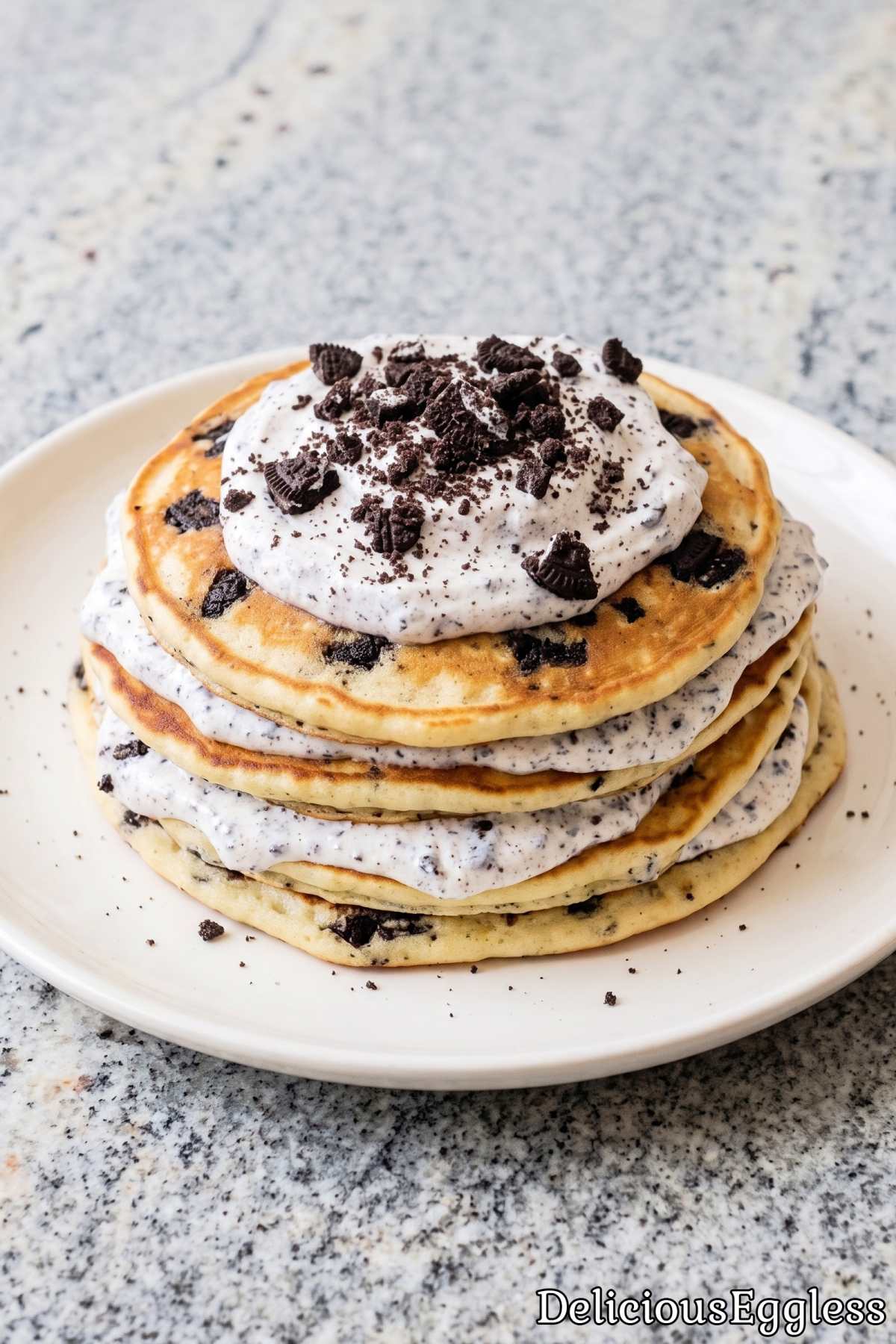 Sweet eggless cookies and cream flapjacks