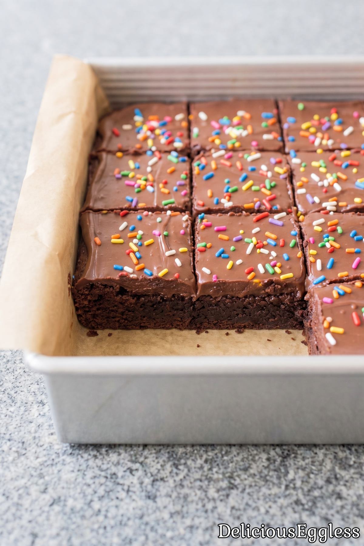 Sweet eggless cosmic fudge brownie treat