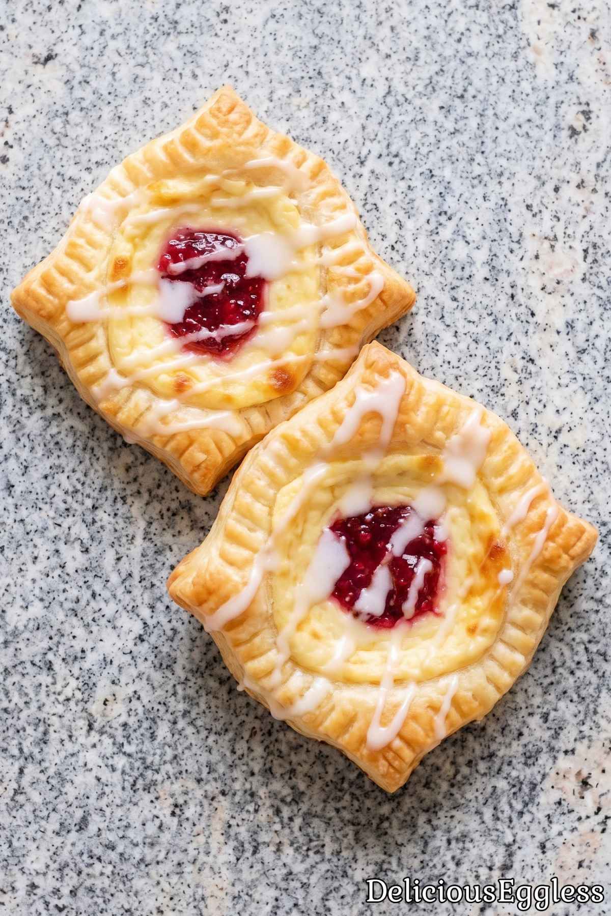Baked eggless cream cheese danish pastries