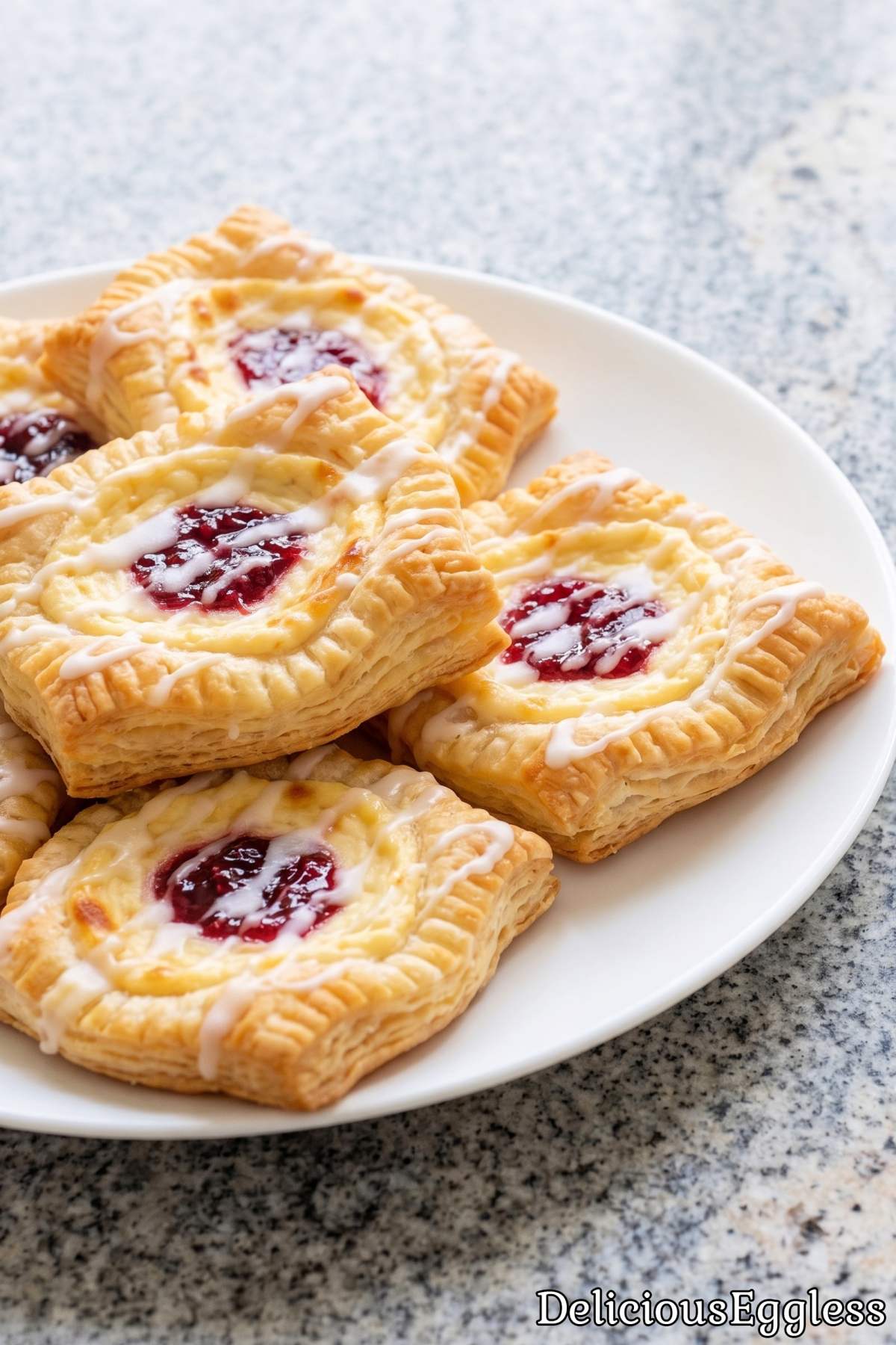 Flaky eggless cream cheese danish pastry