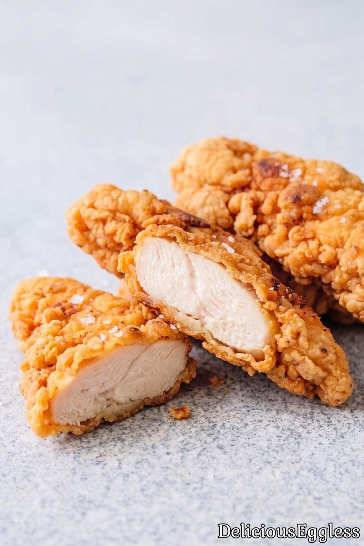 Fresh eggless crispy chicken fingers