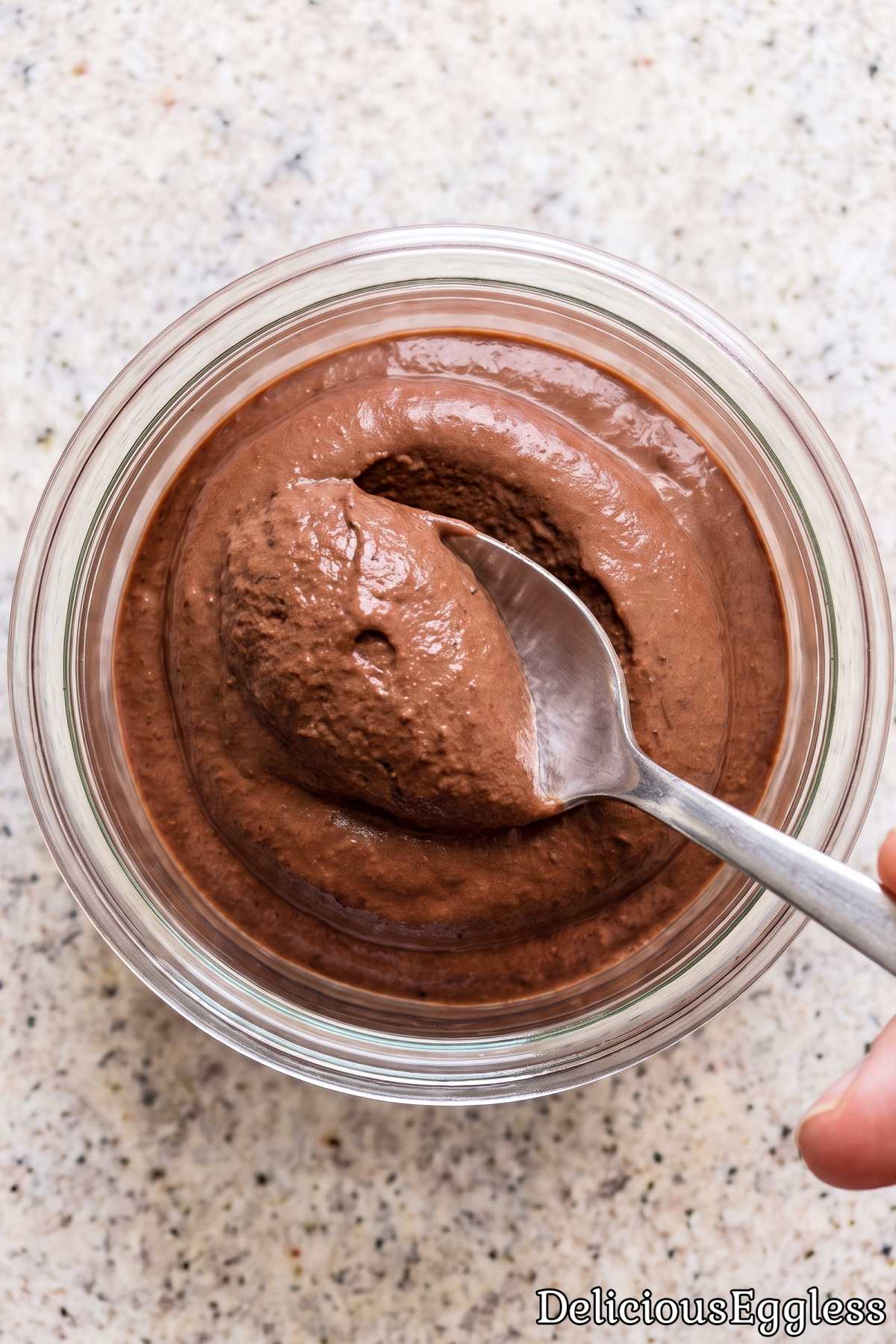 Rich eggless dark chocolate mousse dessert