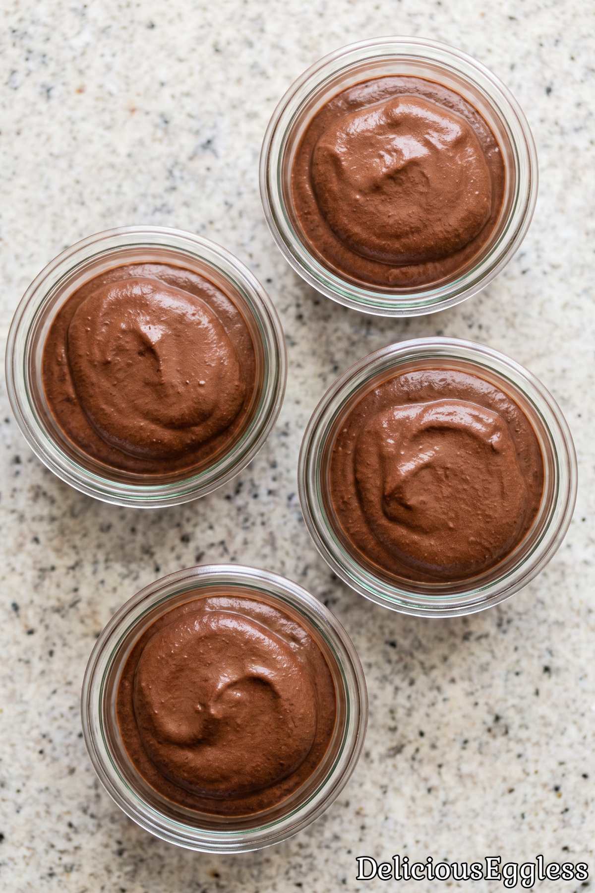 Decadent eggless dark chocolate mousse