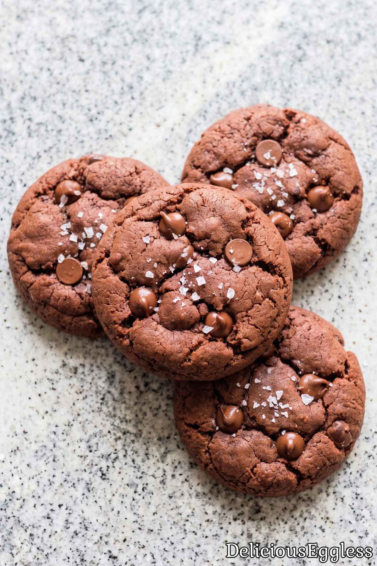 Easy eggless double chocolate cookies