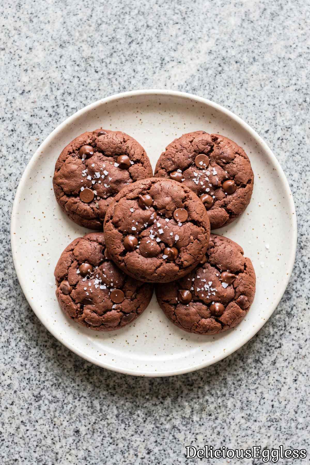 Rich eggless double chocolate cookies