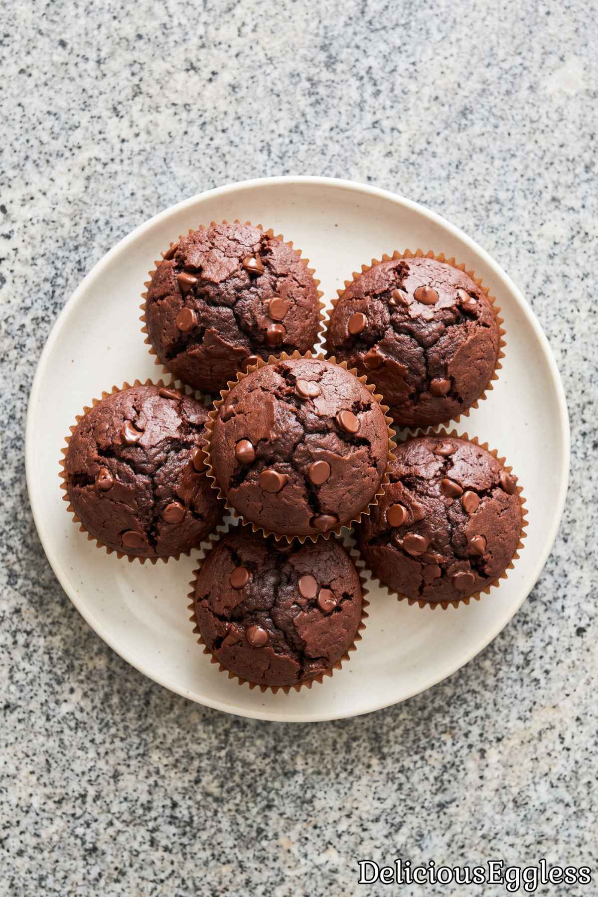 Sweet double chocolate muffins without eggs
