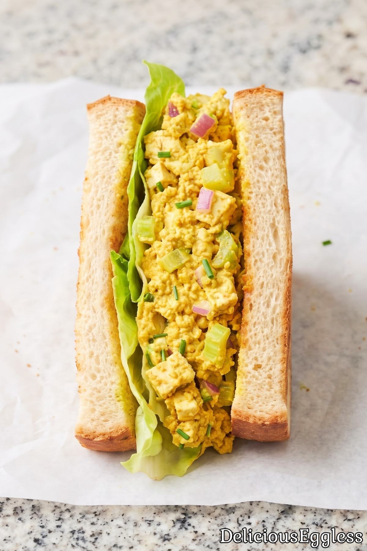 Simple tofu egg salad sandwich