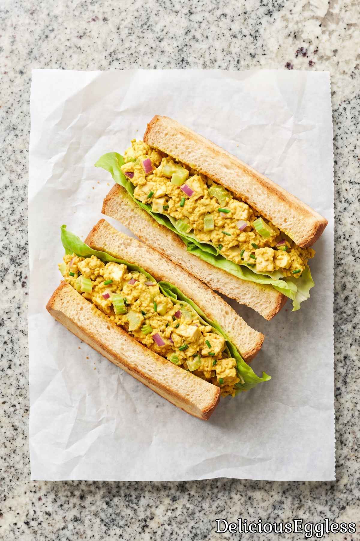 Plant-based egg salad sandwich