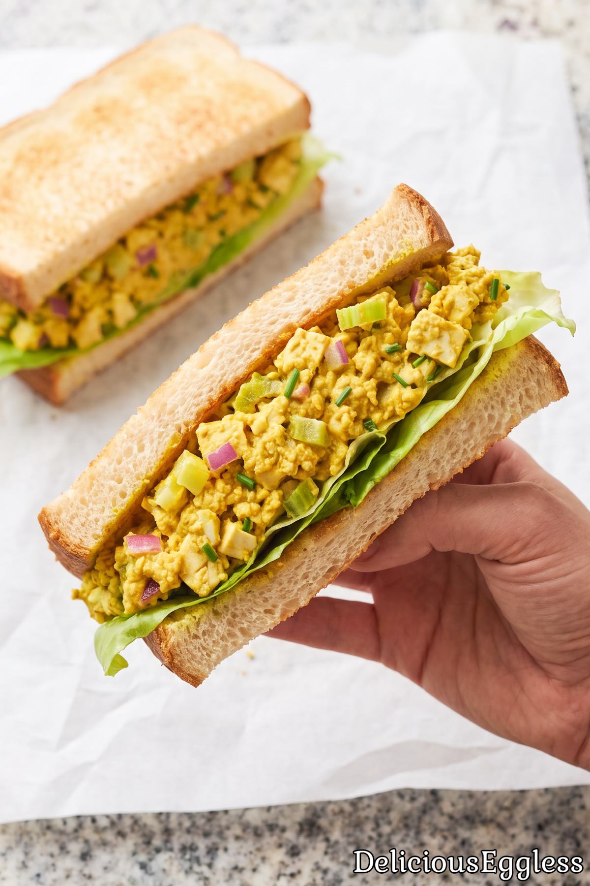 Classic egg-free salad sandwich