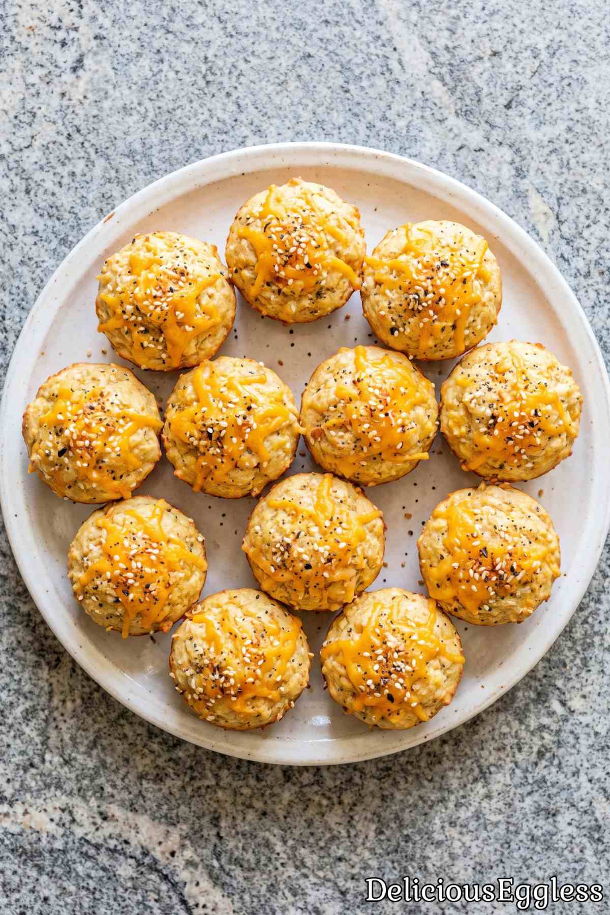 Seeded eggless everything bagel muffins
