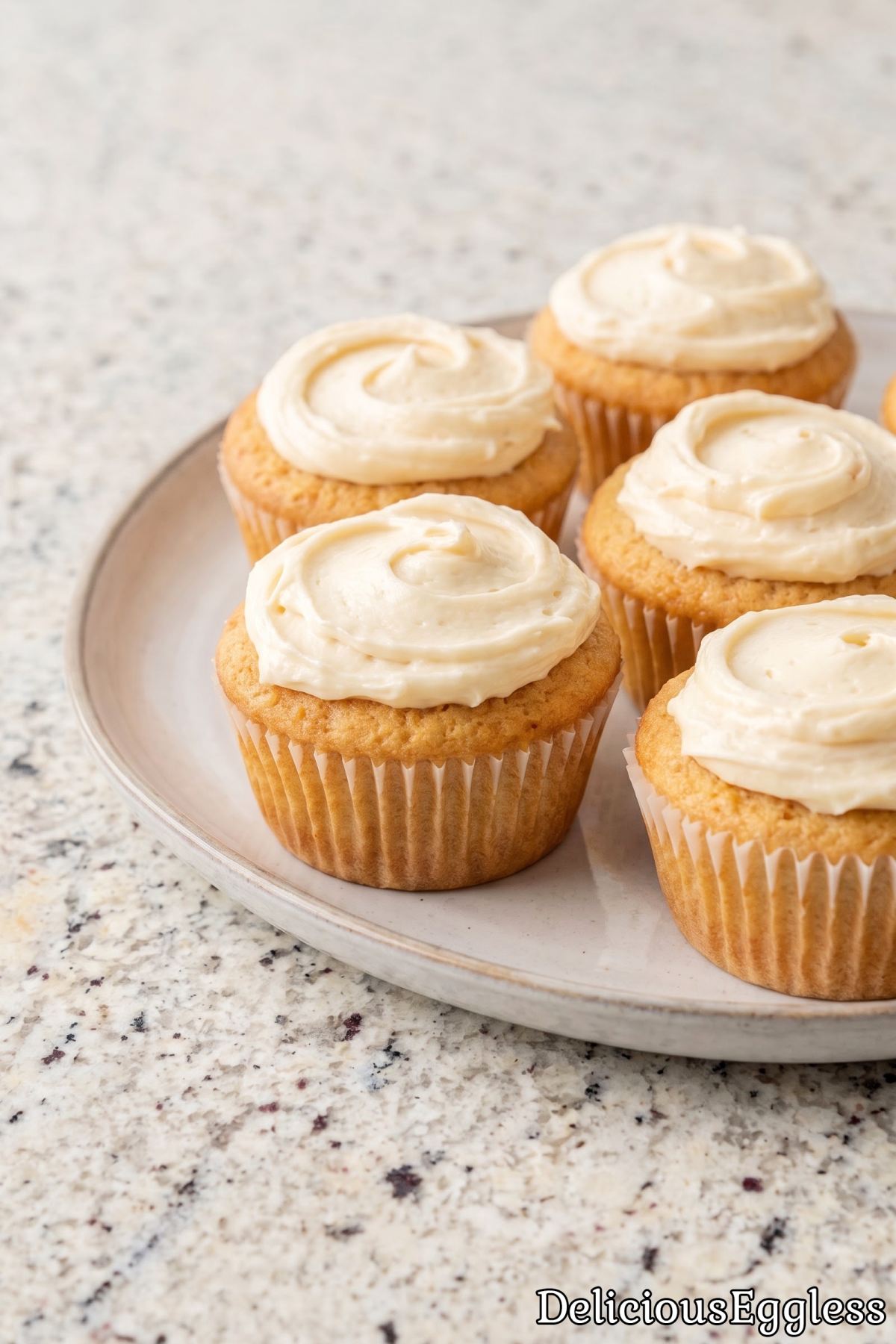 Delicious eggless vanilla cupcake dessert