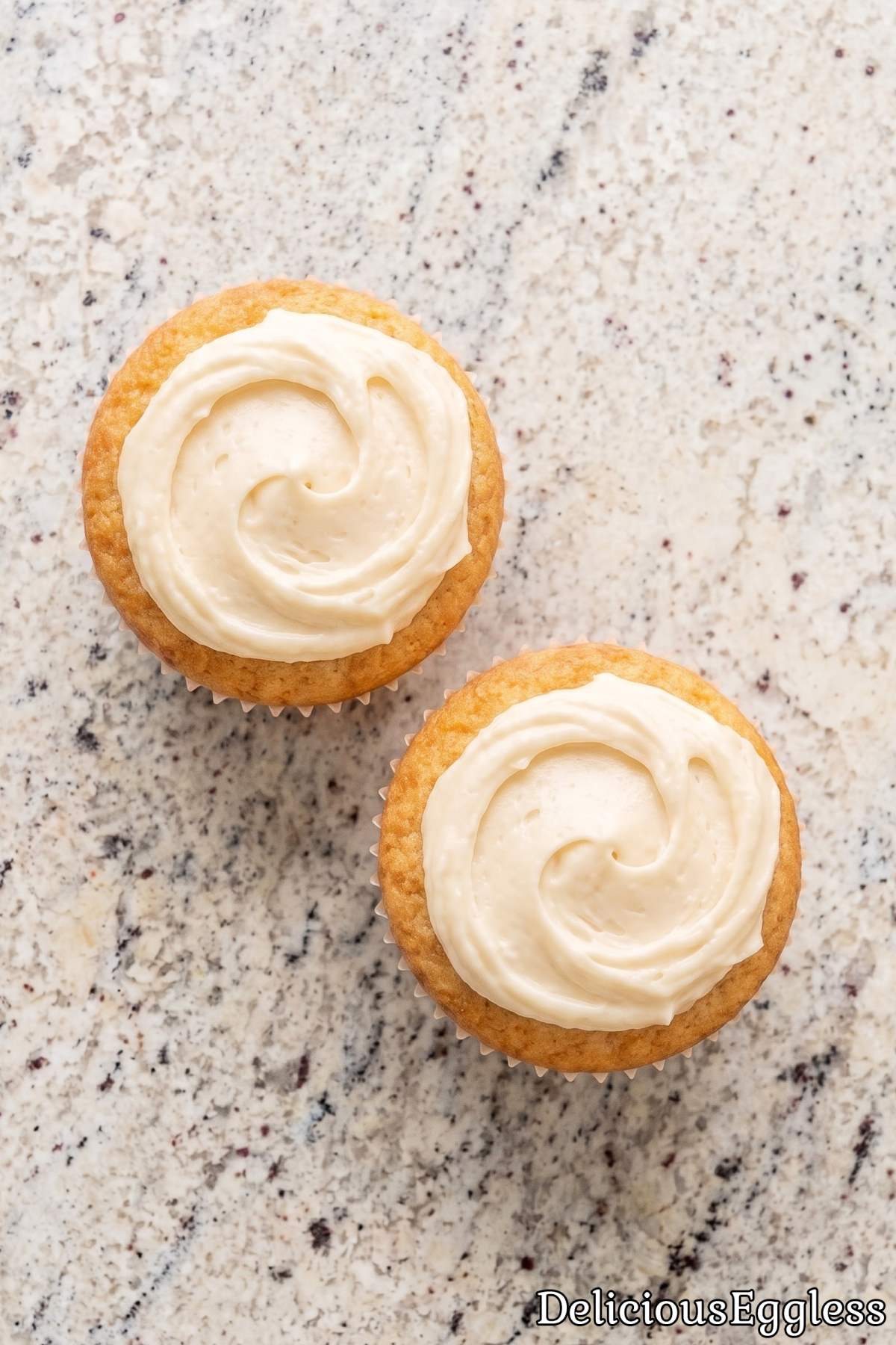 Lovely eggless vanilla cupcakes with cream