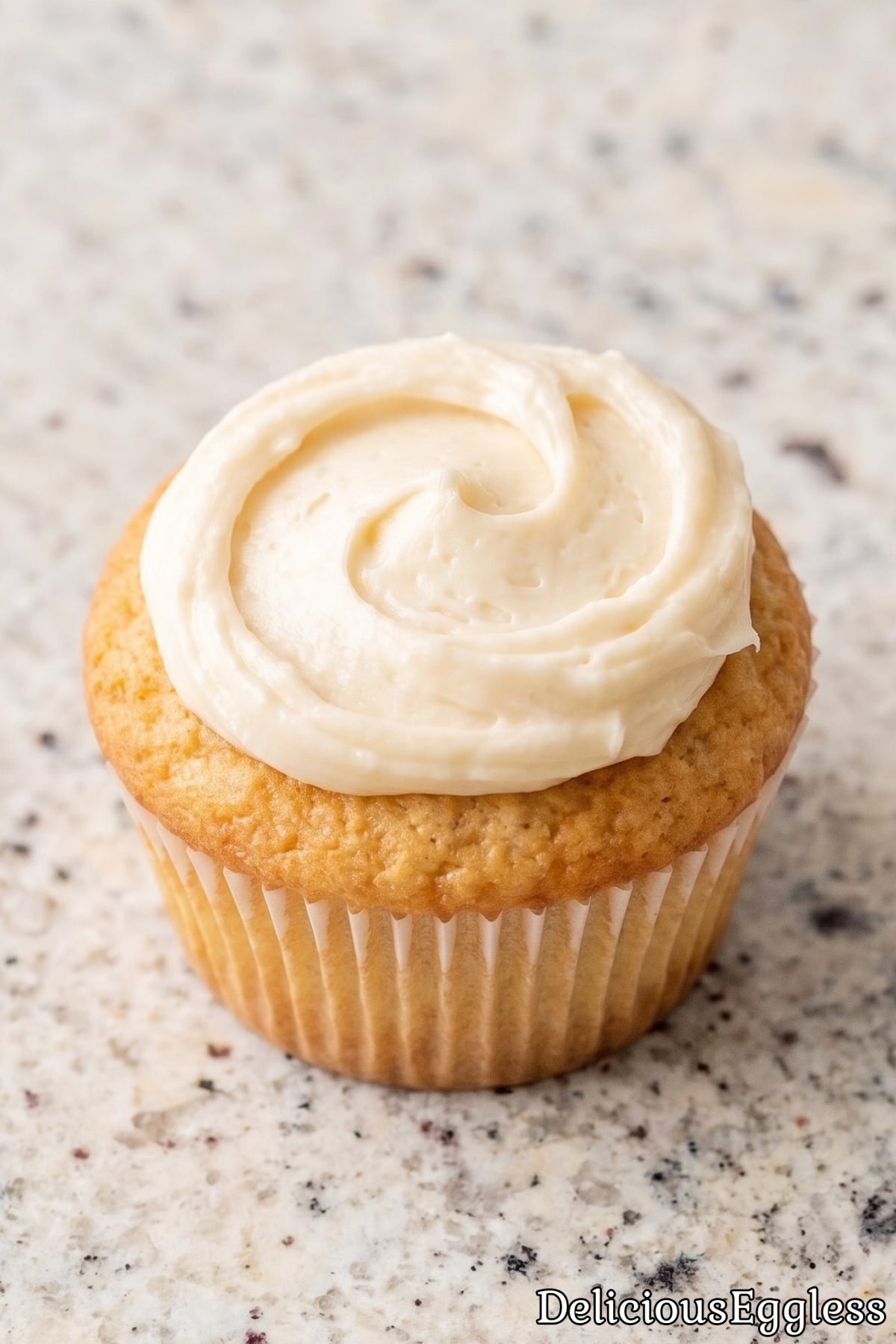 Sweet eggless vanilla cupcakes freshly baked