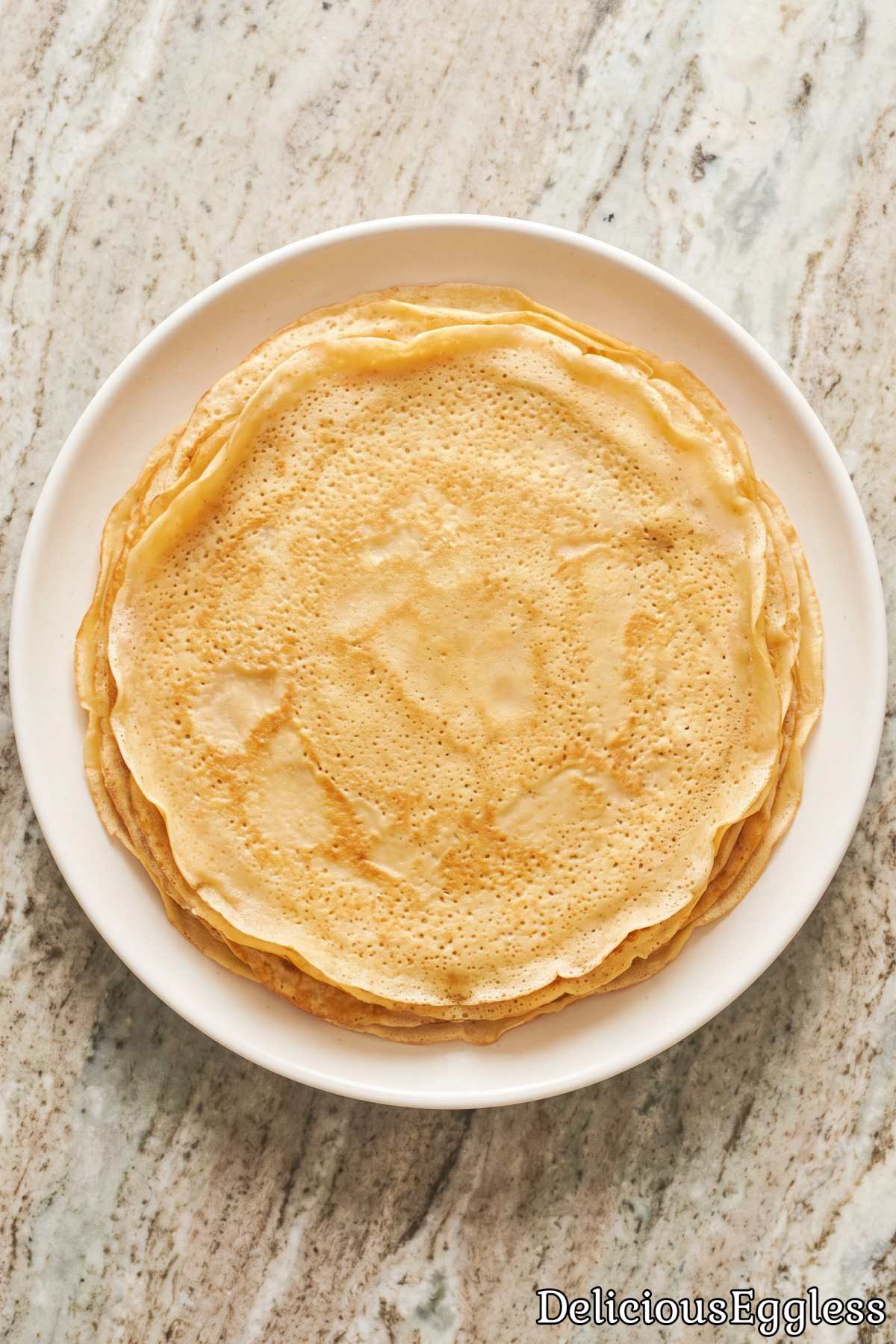 Light and buttery eggless French crepes