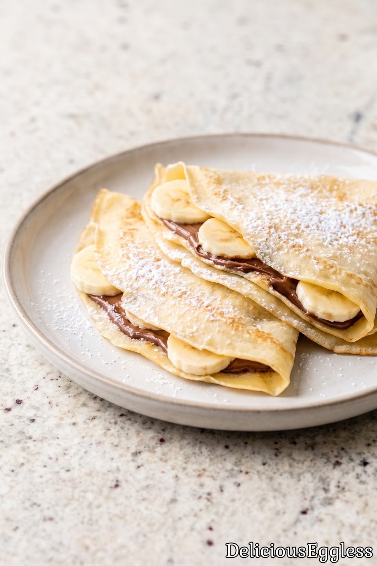 Simple sweet eggless crepes ready to eat