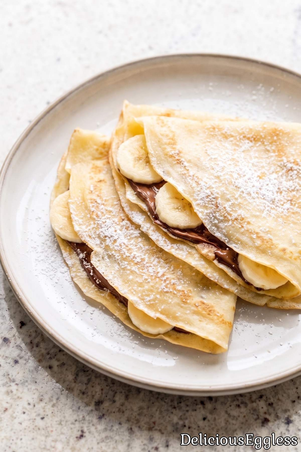Delicious homemade eggless crepes stack