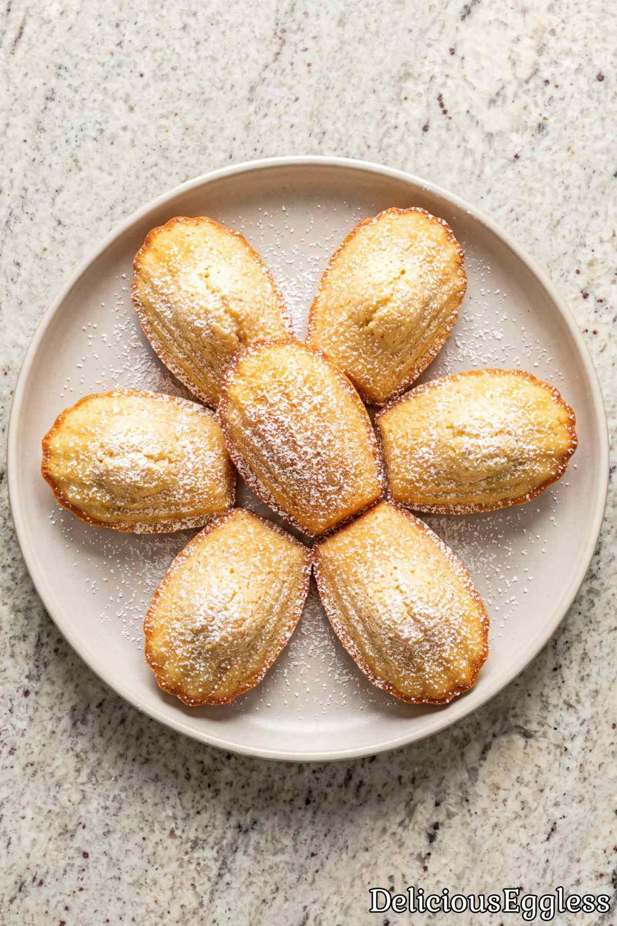 Soft and buttery eggless French madeleines