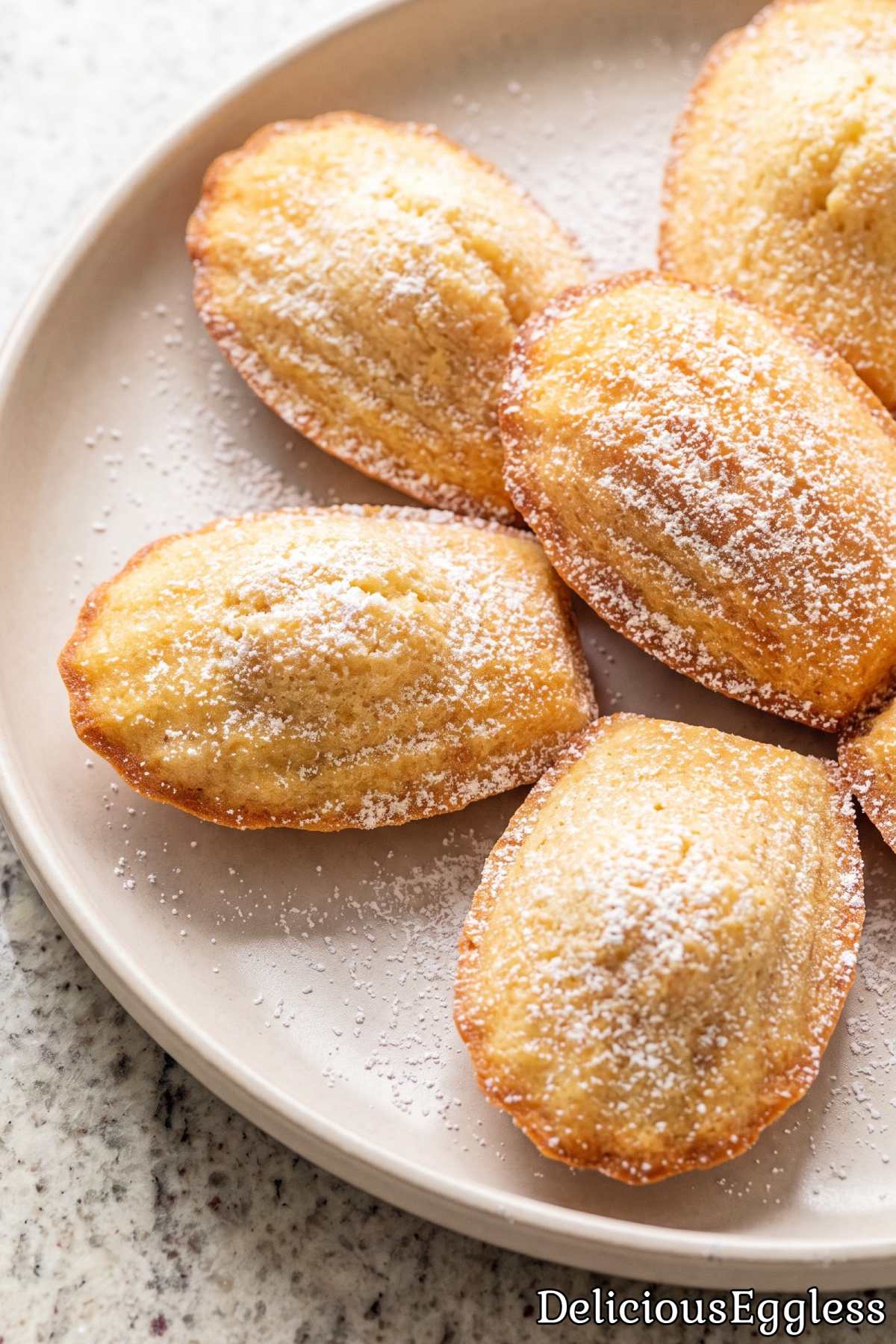 Light eggless French shell-shaped cakes