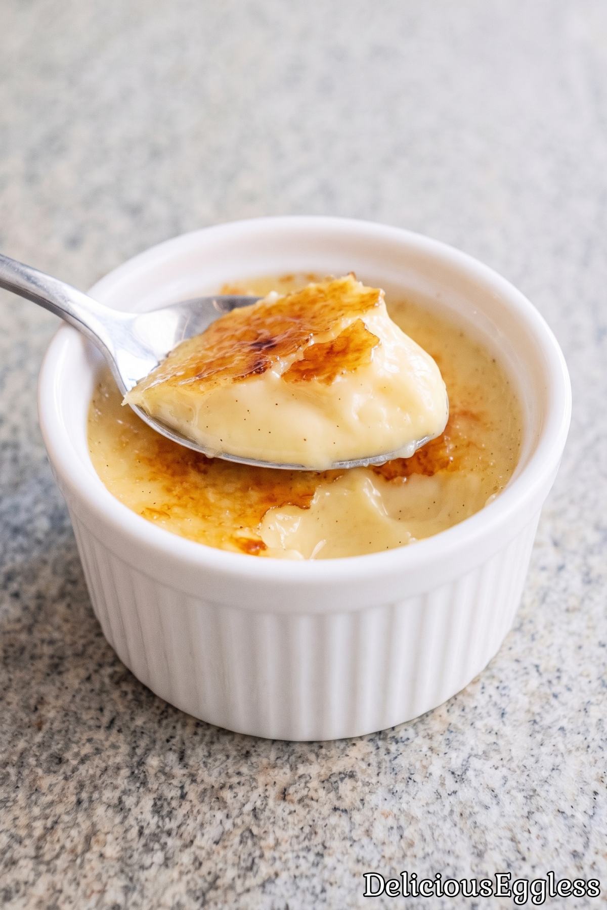 Creamy eggless French vanilla creme brulee