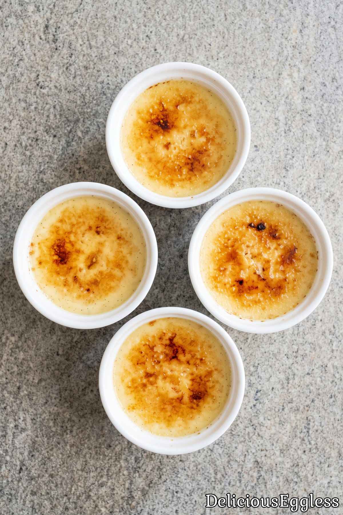 Eggless vanilla creme brulee with sugar crust