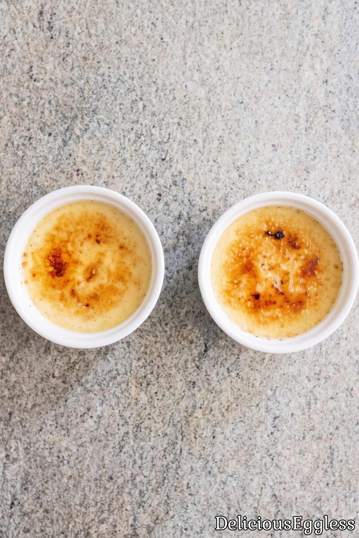 Golden eggless vanilla creme brulee dessert