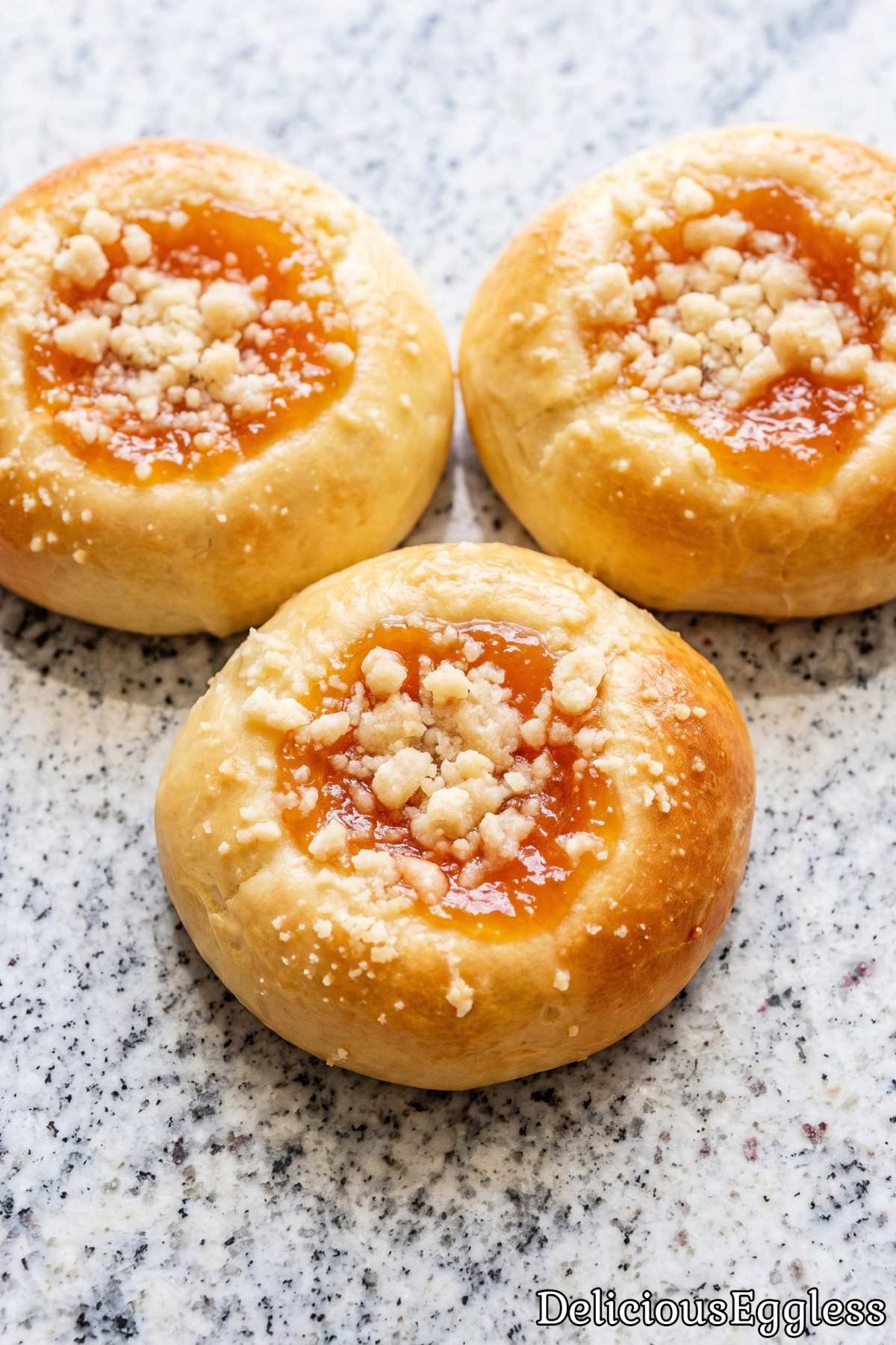 Warm homemade eggless fruit kolaches