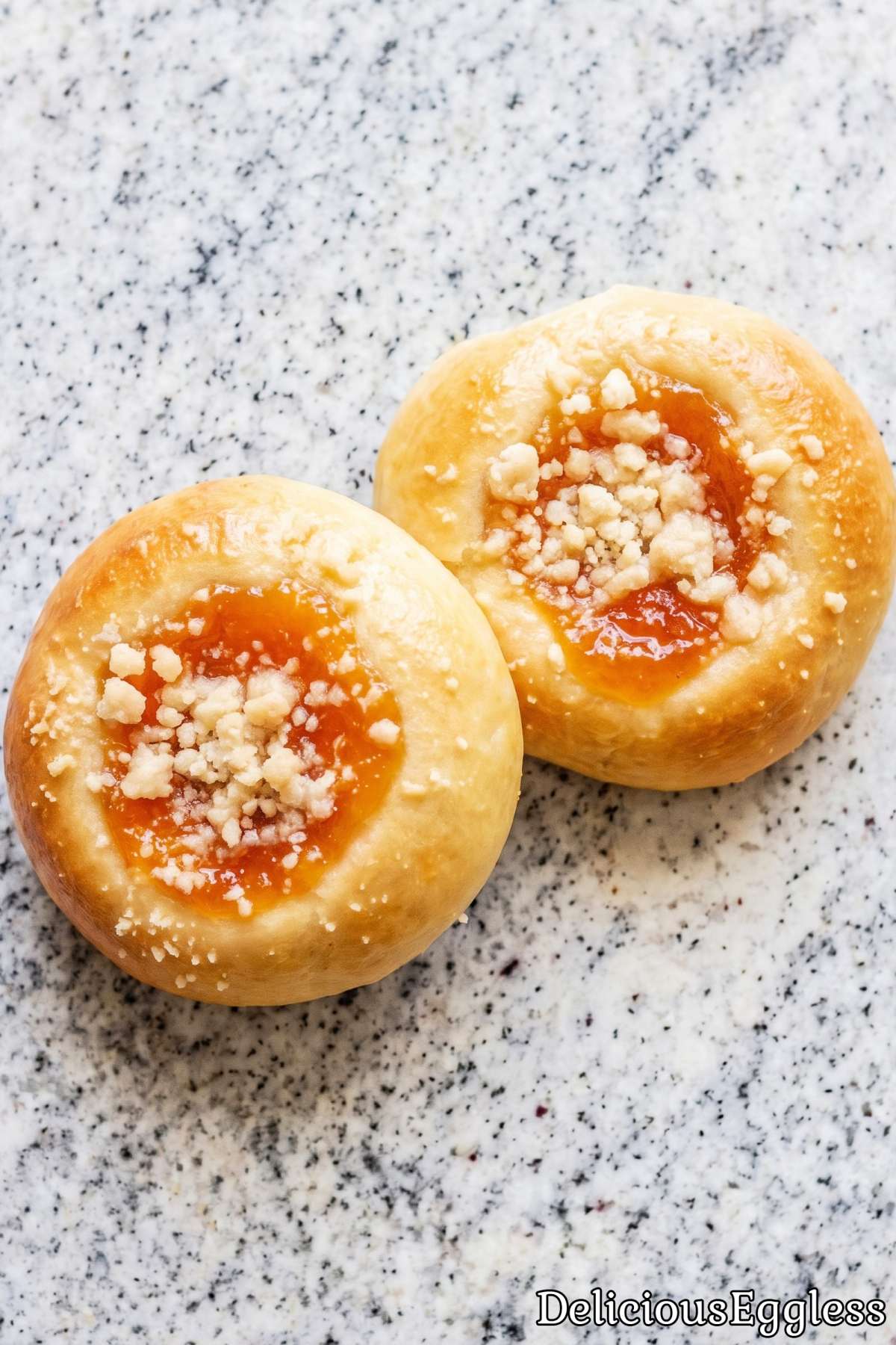 Sweet egg-free fruit kolache pastries