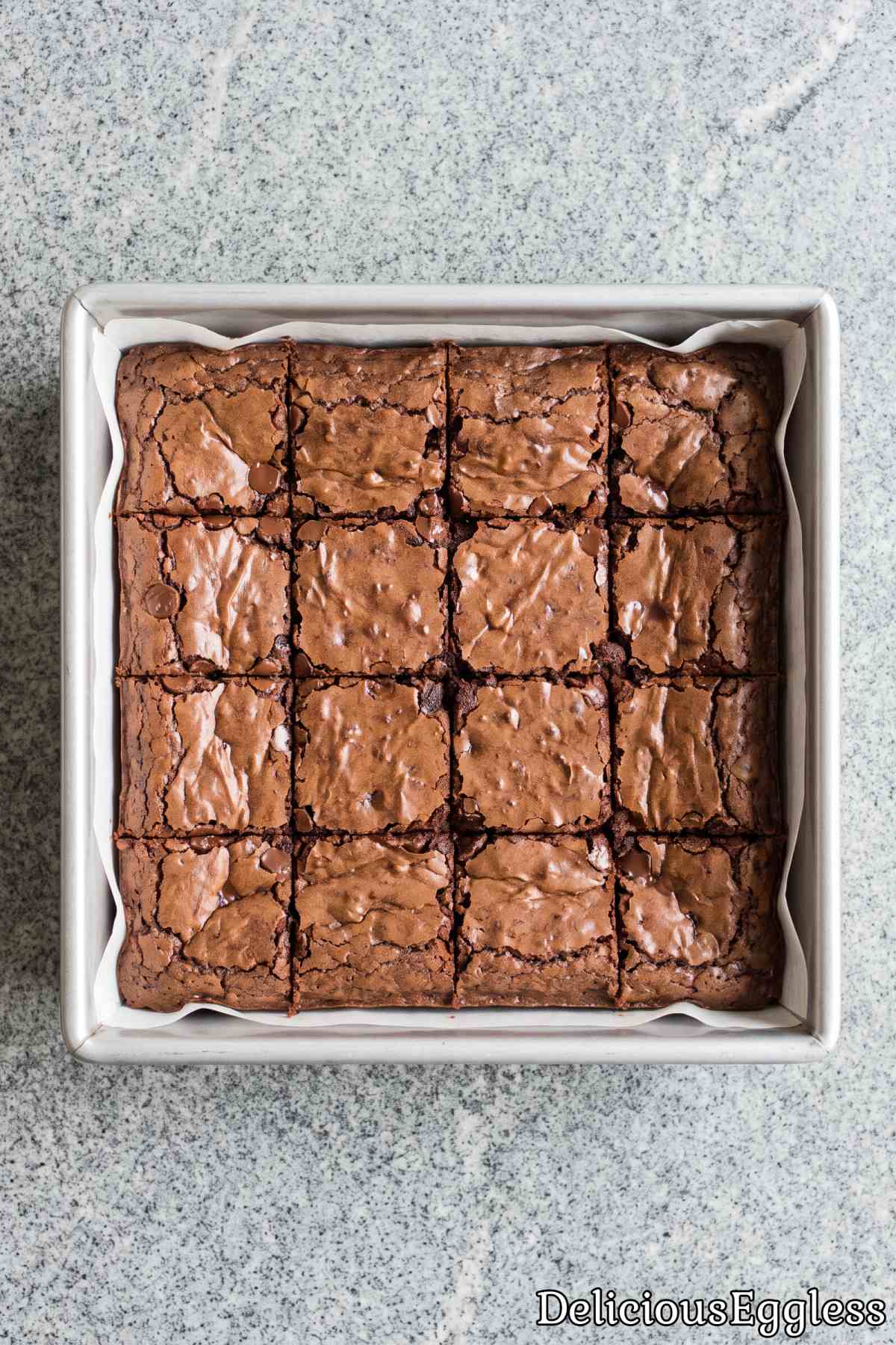 Warm eggless fudgy chocolate brownie