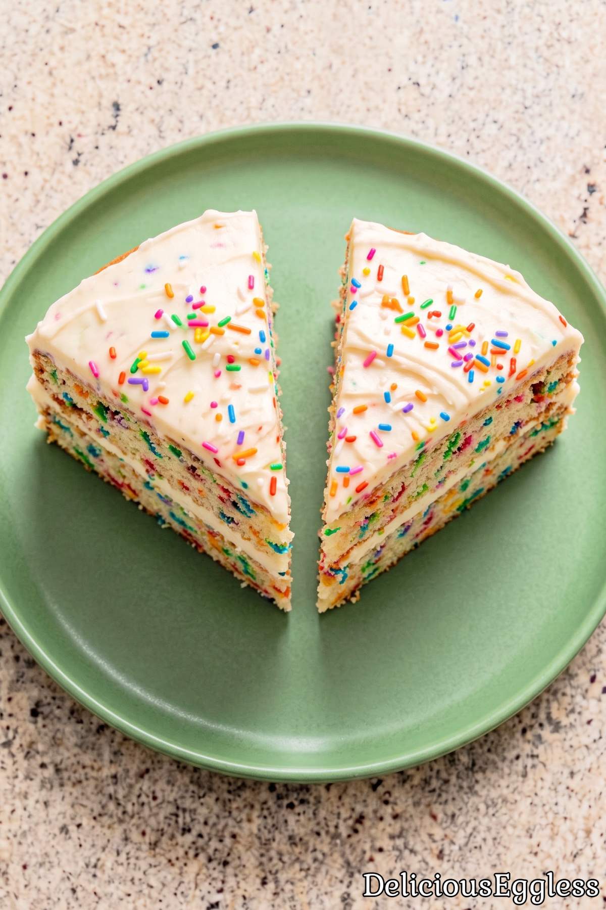 Simple homemade eggless funfetti cake