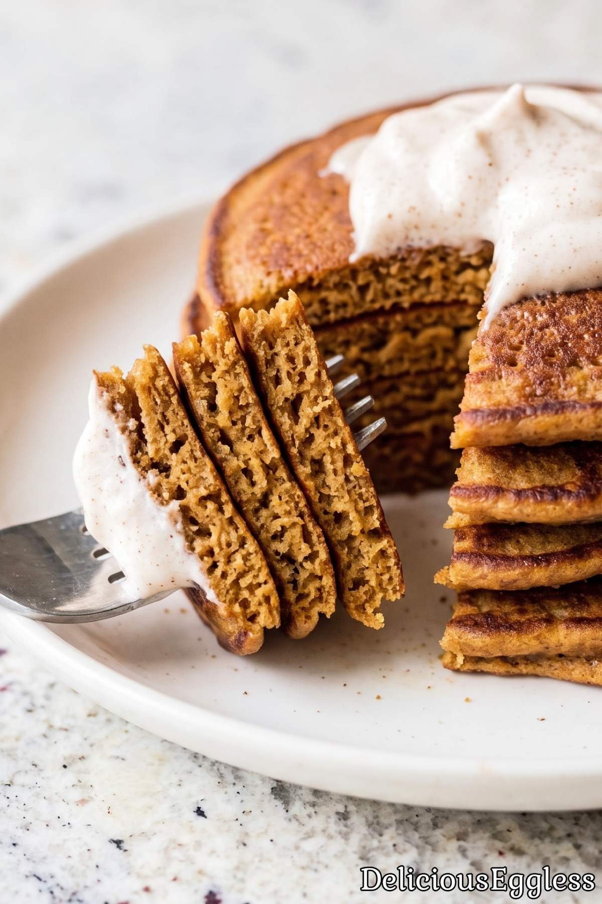 Soft and sweet eggless gingerbread pancakes