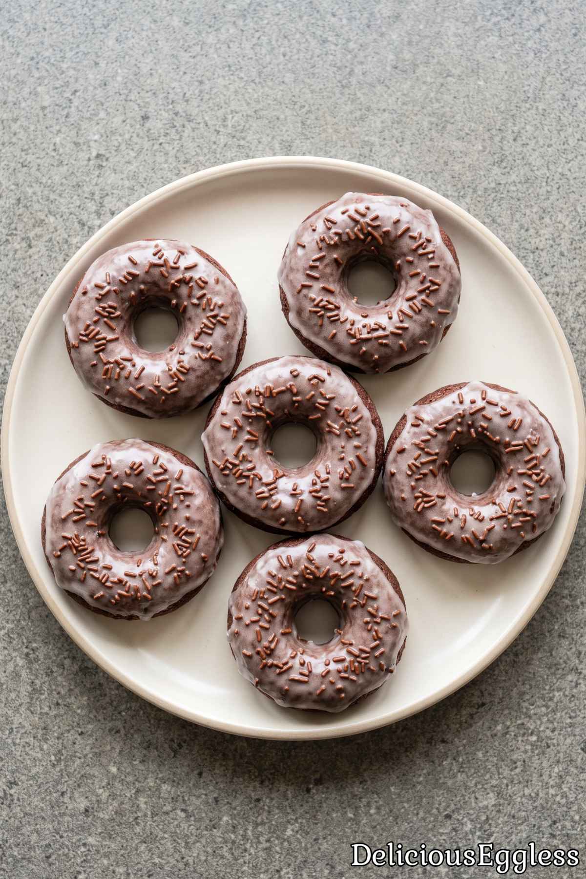 Fluffy eggless chocolate donut with sweet glaze