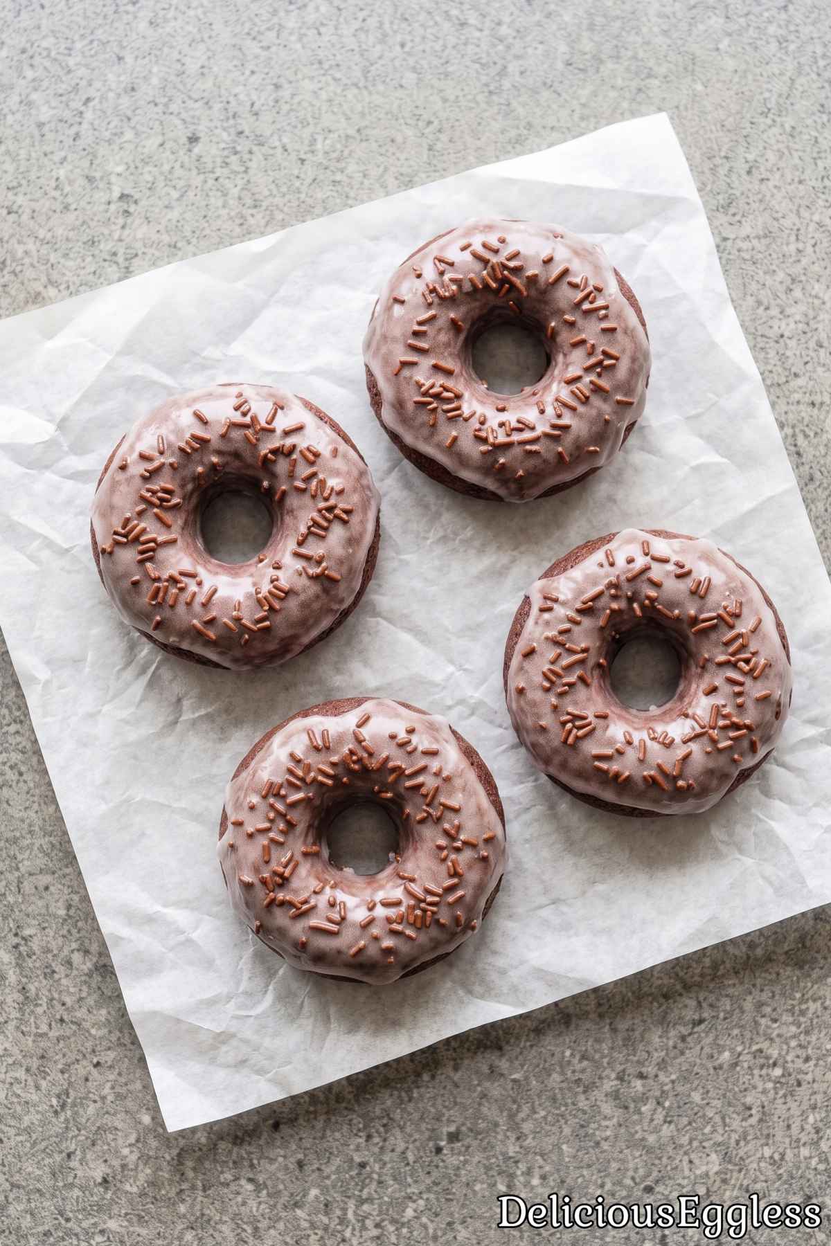 Easy homemade eggless chocolate glazed donuts