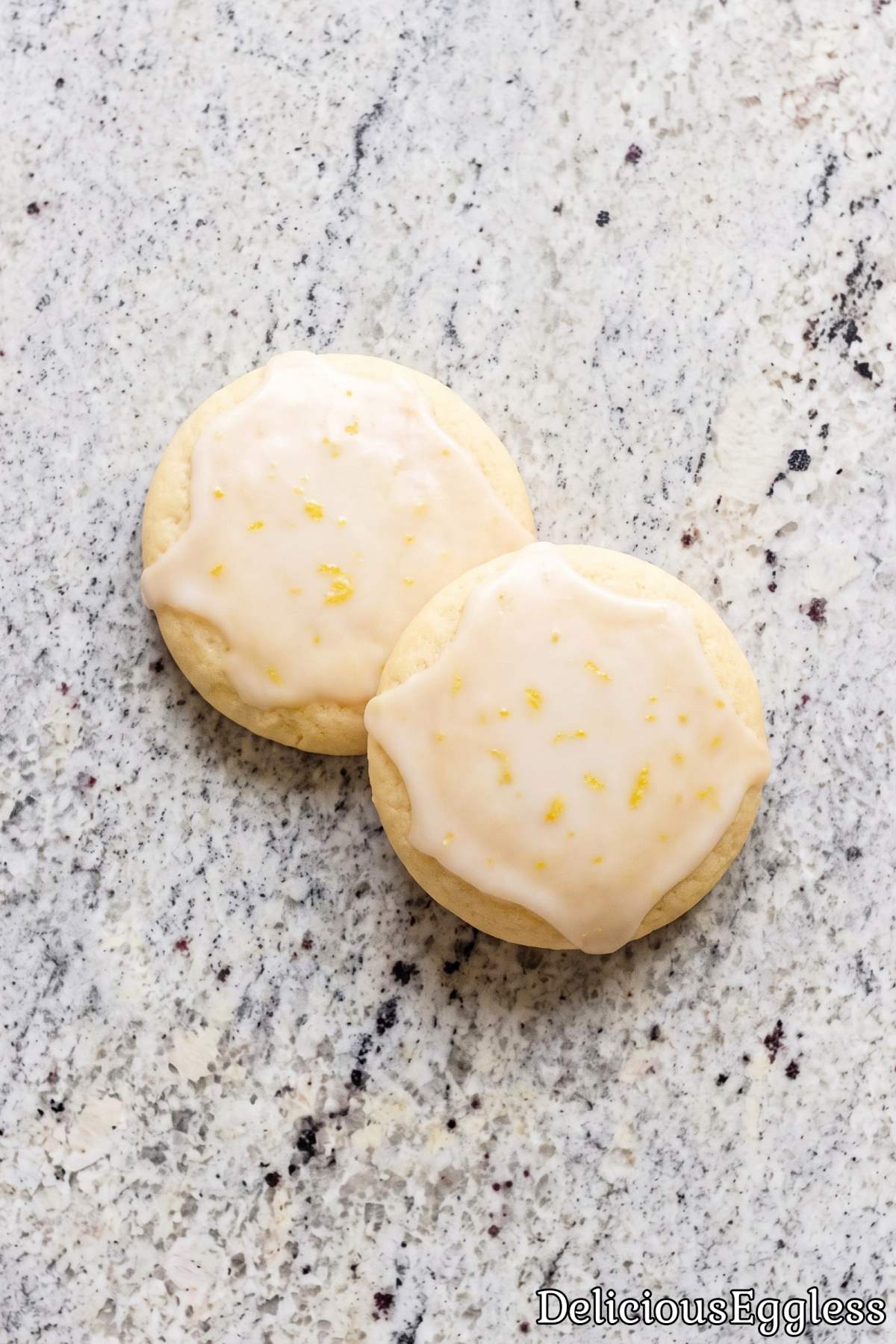 Eggless lemon cookies with sugar glaze