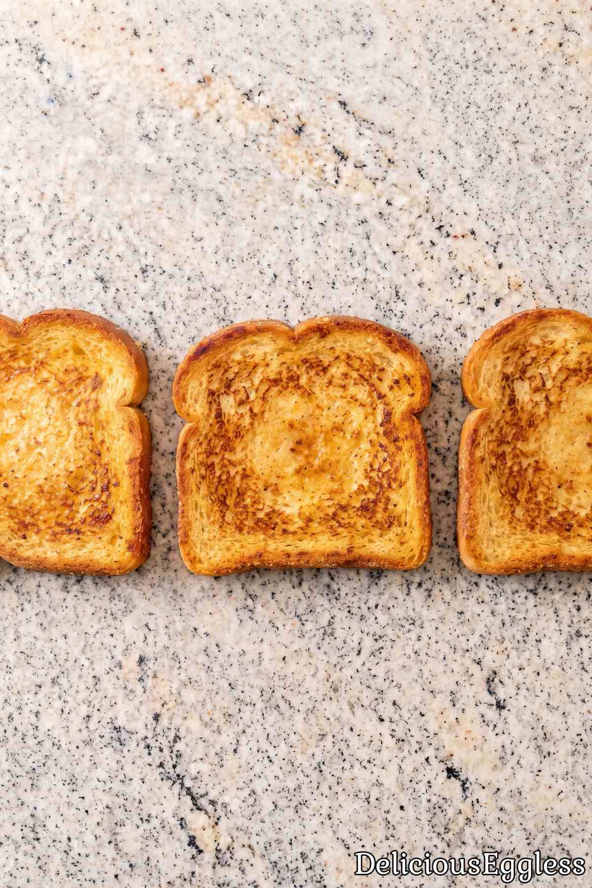 Sweet golden french toast made without eggs
