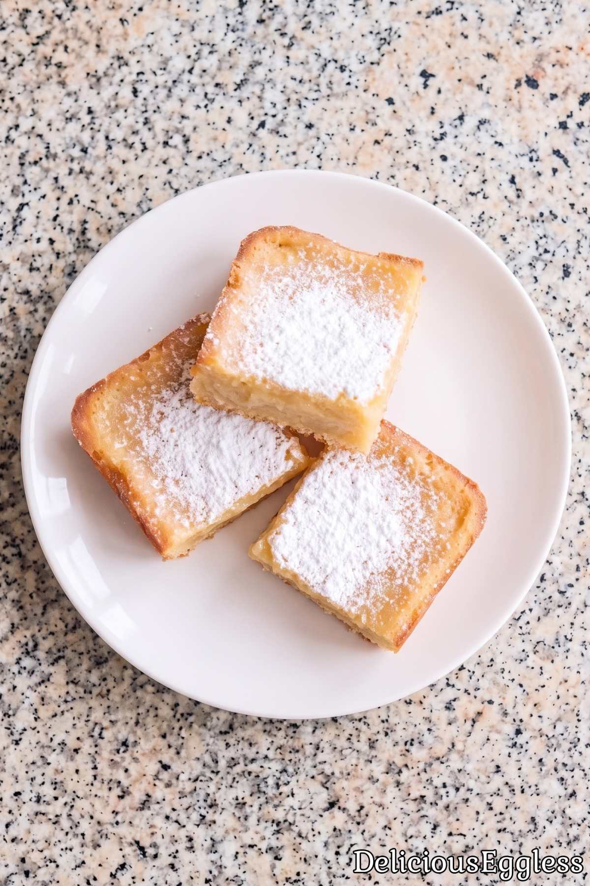 Eggless gooey butter cake with sugar