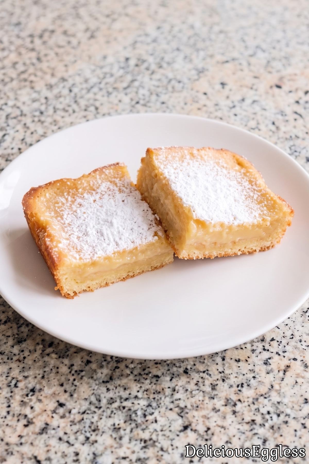 Homemade eggless gooey butter cake