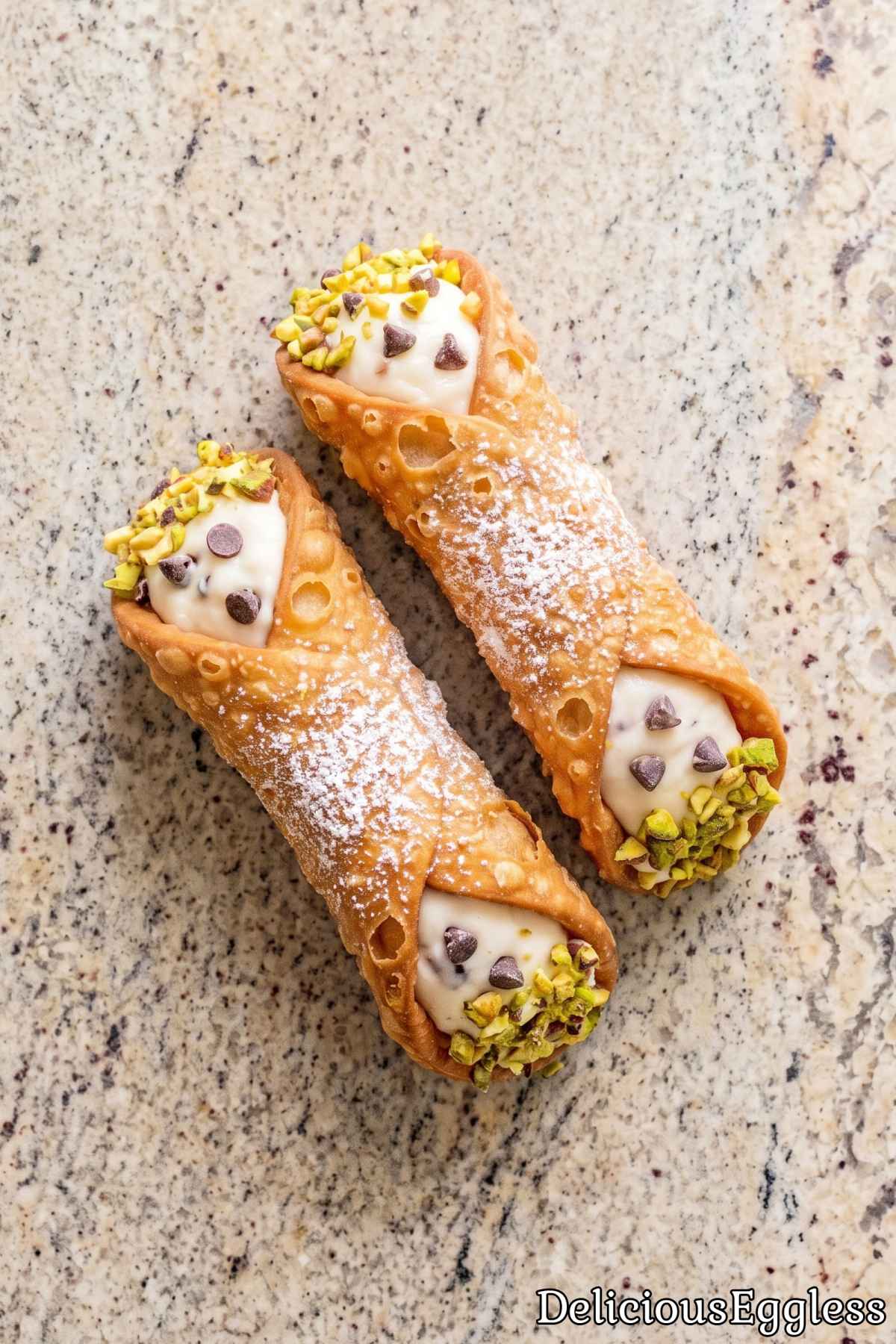 Creamy homemade eggless cannoli dessert