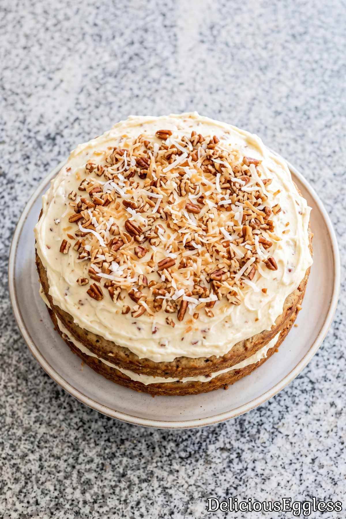 Creamy frosted eggless Italian cake