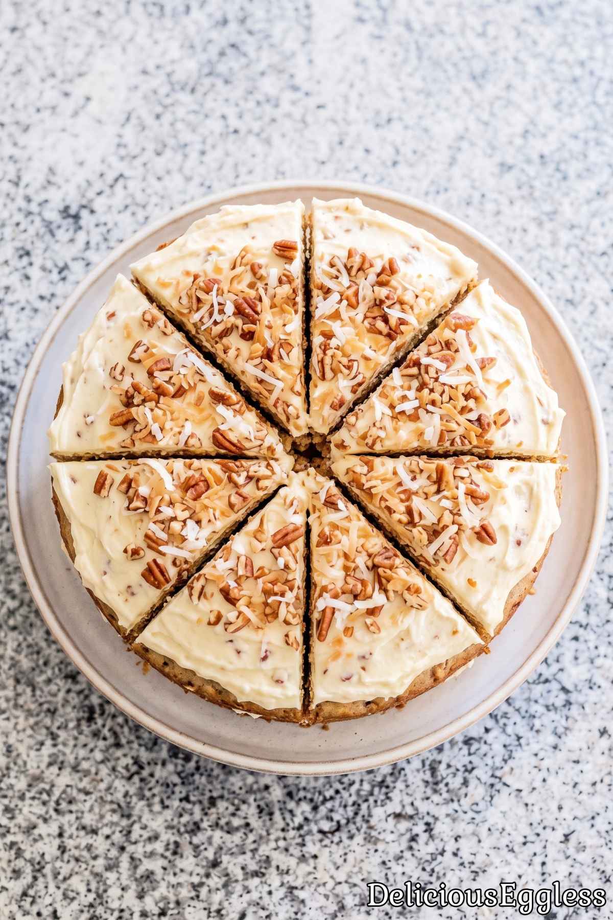 Eggless Italian cream cake slice