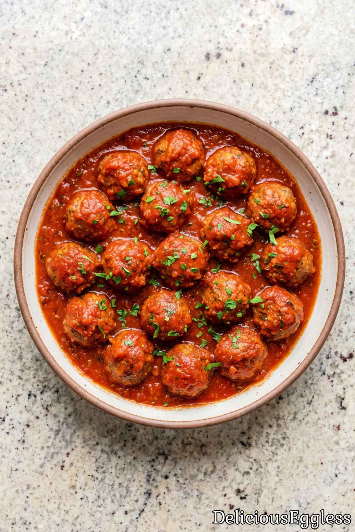 Hearty Italian meatballs made without egg