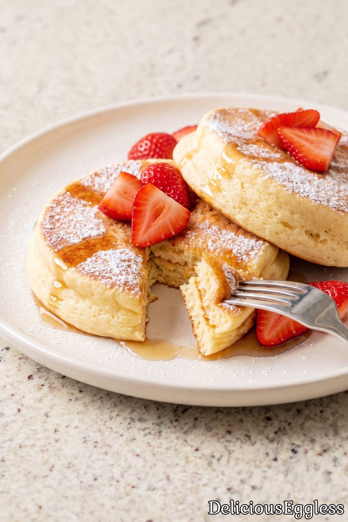 Golden eggless Japanese souffle pancake